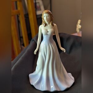 Elegant White Royal Doulton Gemstone Collection Porcelain Figurine. April.